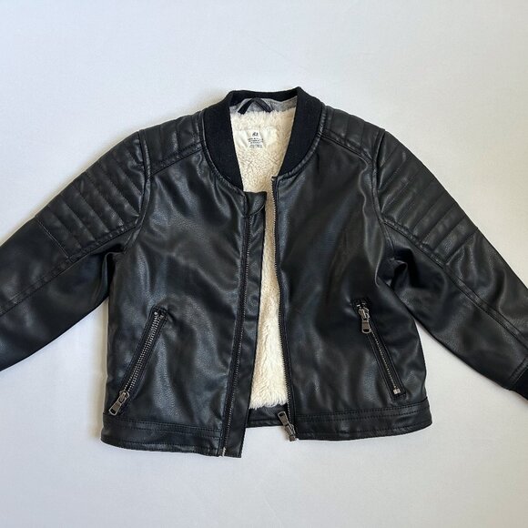 EUC: H&M Black Leather Jacket - Kids - EUR 98/ 3T- Very nice - Picture 3 of 6